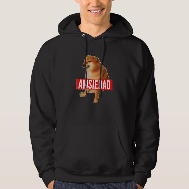 Veste À Capuche Amsiedad Cheems Ironic Spanish Doge Meme (Devant)