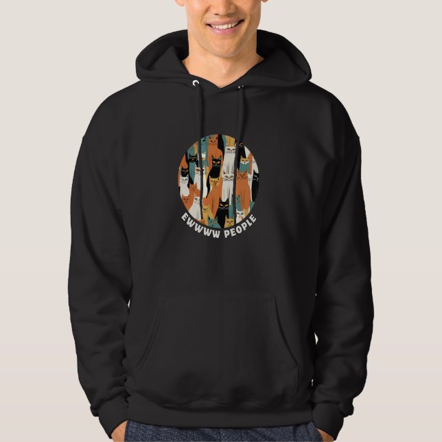 Veste À Capuche Amusant Mi-Siècle moderne apparence chatte, Retro  (Devant)