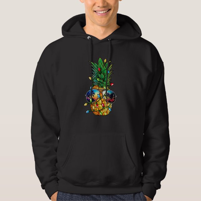 Veste À Capuche Ananas Noël Arbre Lumières Noël Hommes Noël Sungla (Devant)