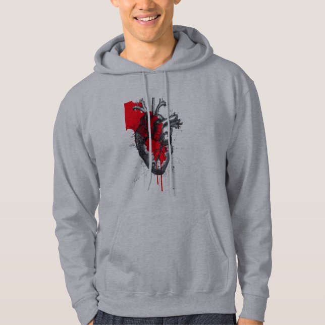 Veste À Capuche Anatomical Heart Sketch Trash Polka Art Hoodie (Devant)