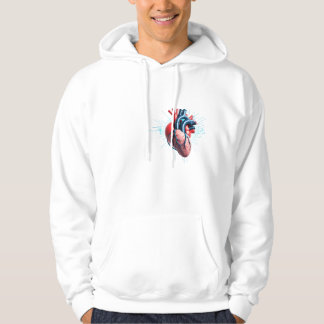 Veste À Capuche Anatomical Heart with EKG – Medical Art Design