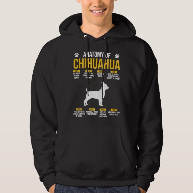 Veste À Capuche Anatomie Du Chihuahua Drôle Chien (Devant)