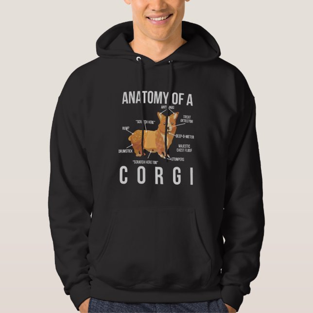 Veste À Capuche Anatomie D'Un Corgi (Devant)