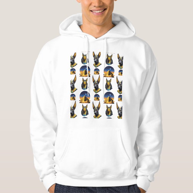 Veste À Capuche Ancienne Egypte Pyramide Anubis Motif Design (Devant)
