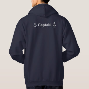 Veste À Capuche Ancre de bateau blanc nautique Capitaine