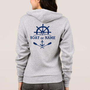 Veste À Capuche Ancre nautique Oars Navires Roue Helm Nom du batea