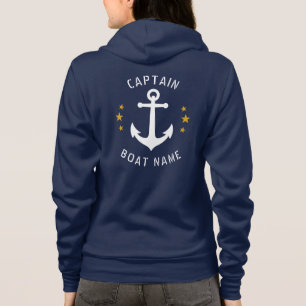 Veste À Capuche Ancre vintage Capitaine Nom du bateau Gold Stars B