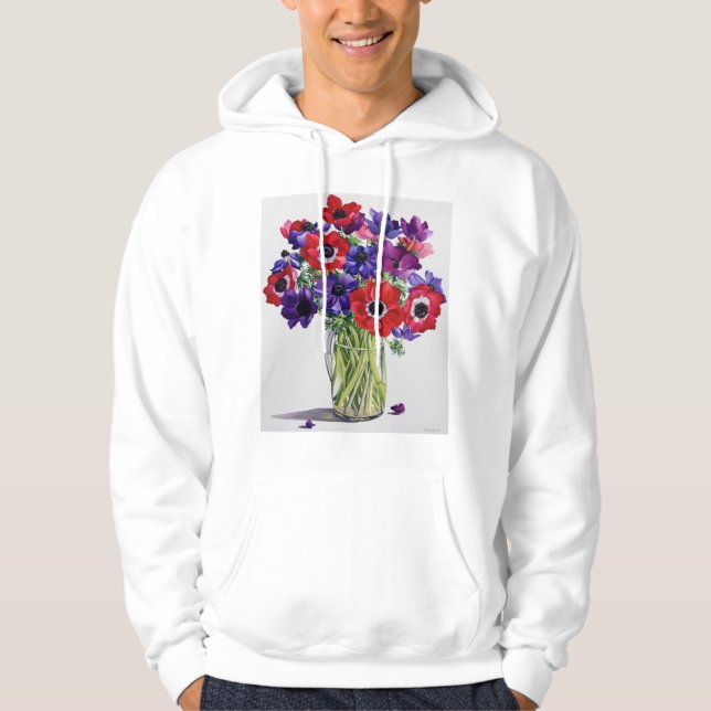 Veste À Capuche Anémones dans une cruche en verre (Devant)