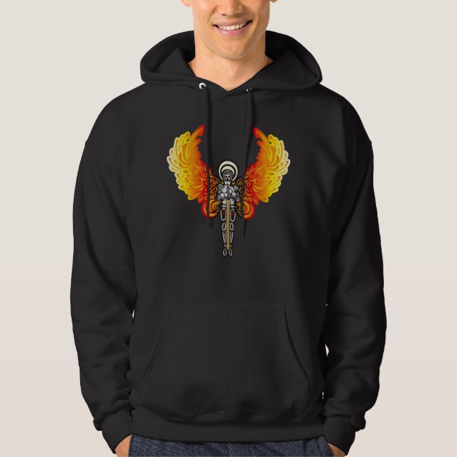 Veste À Capuche Angel avec épée et ailes de feu (Devant)
