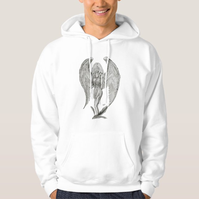 Veste À Capuche Angel, Noir et Blanc (Devant)