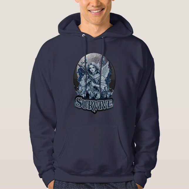 Veste À Capuche Angel Survive – Art de rue futuriste (Devant)