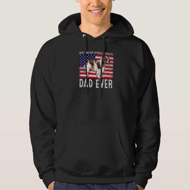 Veste À Capuche Anglais Springer espagnol père américain Drapeau c (Devant)