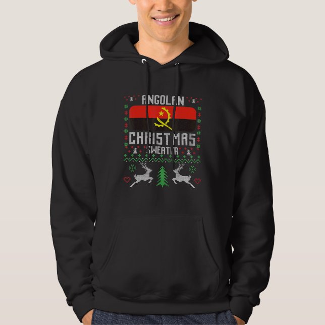 Veste À Capuche Angola Drapeau de Noël angolais (Devant)