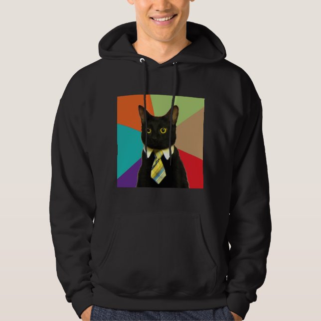 Veste À Capuche Animal Meme de conseil de chat d'affaires (Devant)