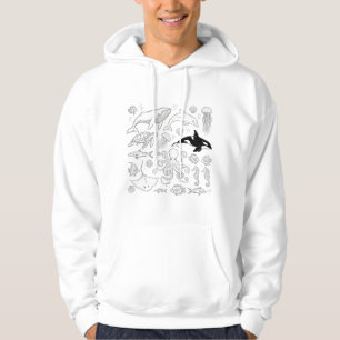 Veste À Capuche Animaux de l'océan Sueur à capuchon Vintage Mari