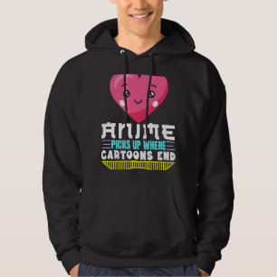 Veste À Capuche Anime Citation Amusante Anime Anime Reprend Où Car