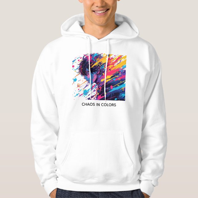 Veste À Capuche Anime Graffiti Chaos — Éclaboussure de Couleurs (Devant)