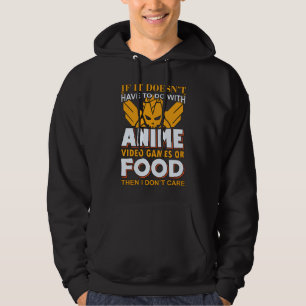 Veste À Capuche Anime, jeux vidéo et citation sur la nourriture