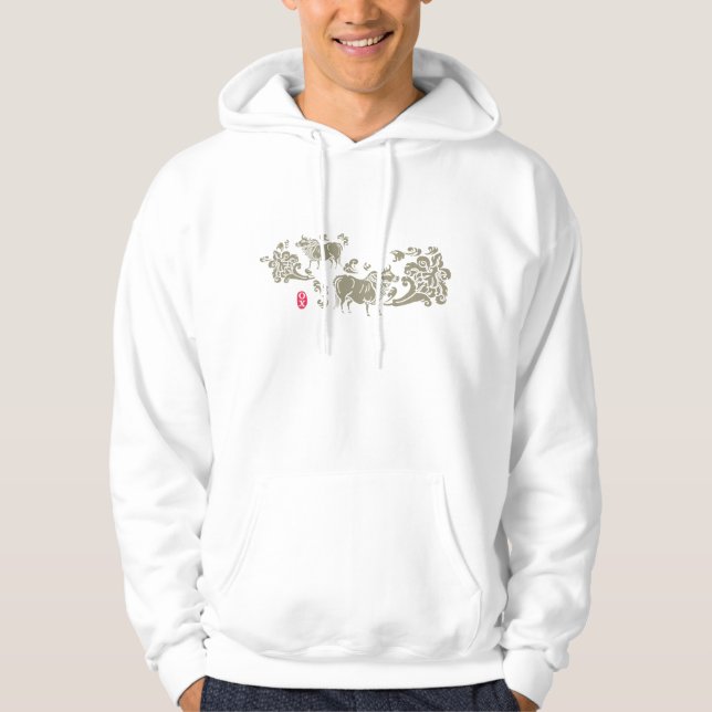 Veste À Capuche Année du T-shirt de boeuf (Devant)