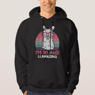 Veste À Capuche anniversaire âgé de 10 ans Llamazing Alpaca Llama