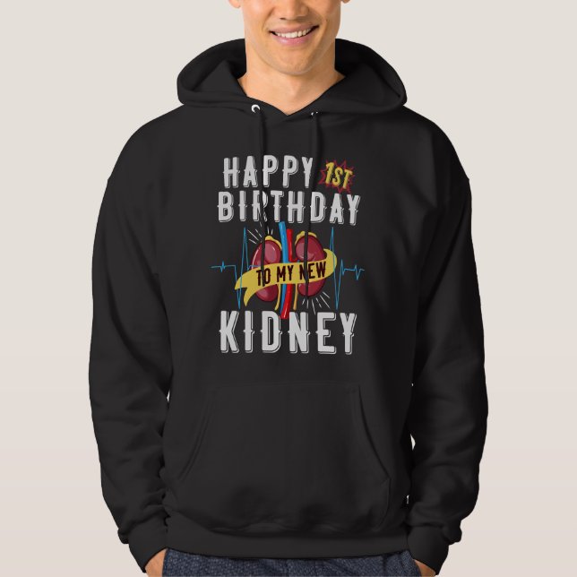 Veste À Capuche Anniversaire de greffe de rein 1er anniversaire dr (Devant)