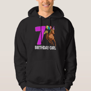 Veste À Capuche Anniversaire Fille 7 Équitation cavalier Horse Lov