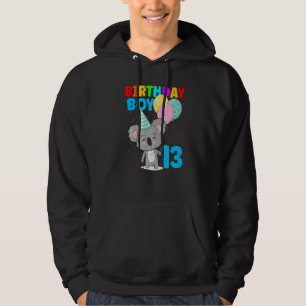 Veste À Capuche Anniversaire Garçon 13ème Koala Ours 13 ans Thème