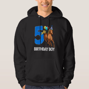 Veste À Capuche Anniversaire Garçon 5 Équitation cavalier Horse Lo