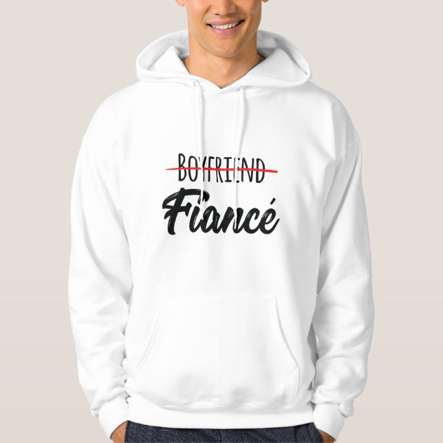 Veste À Capuche Annonce de fiançailles pour hommes Couples Petit a (Devant)
