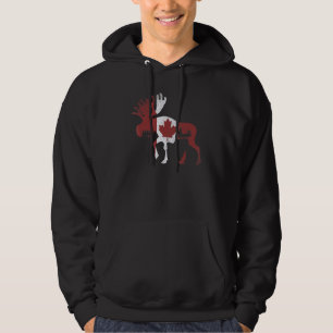 Veste À Capuche Antlers d'orignal canadien Drapeau Maple Leaf Cana