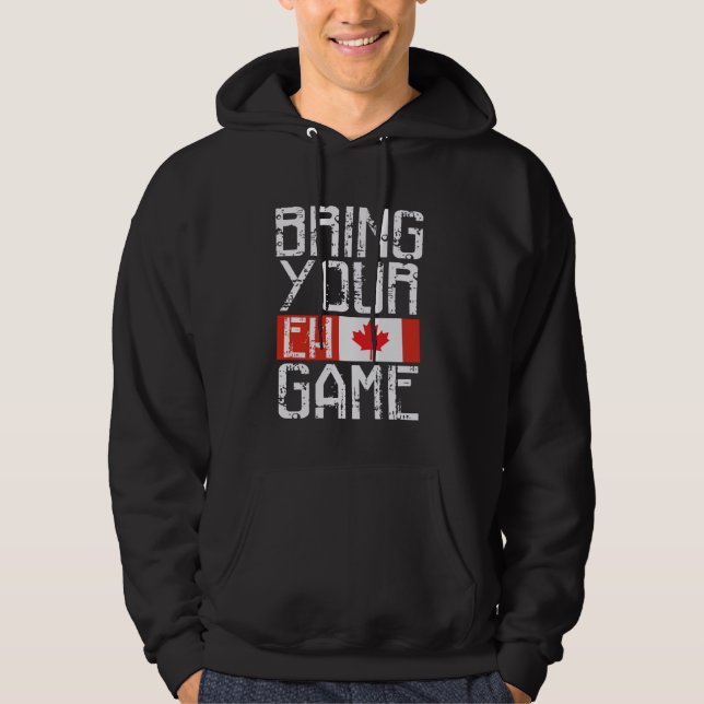 Veste À Capuche APPORTEZ VOTRE JEU EH Fierté Drapeau Canadien Hock (Devant)