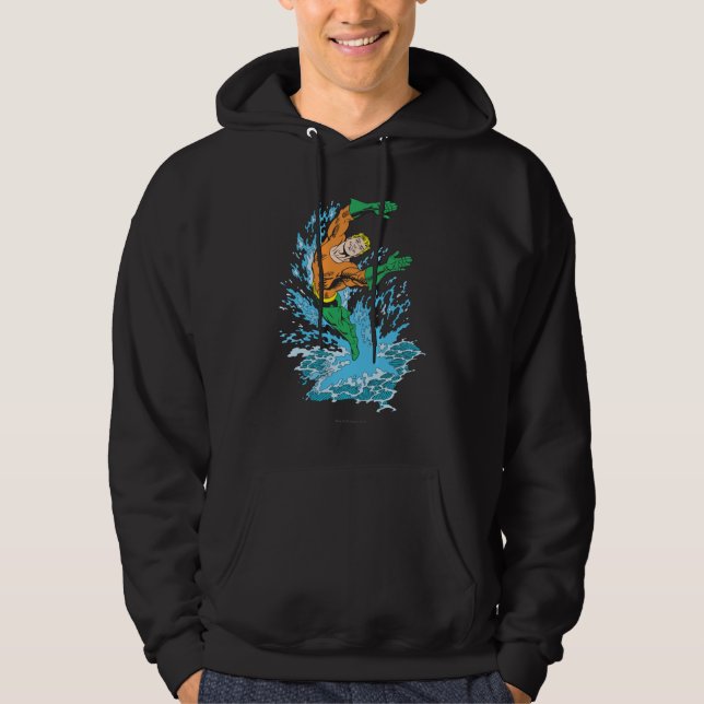 Veste À Capuche Aquaman saute dans la vague (Devant)