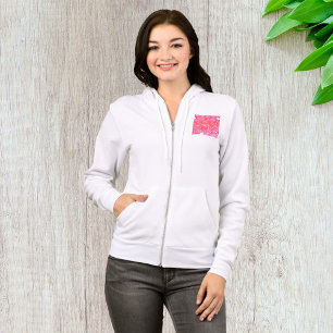 Veste À Capuche Aquarelle romantique Coeurs et flèches roses Motif