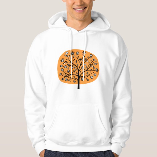 Veste À Capuche Arbre à fleurs stylisé - Orange clair (Devant)