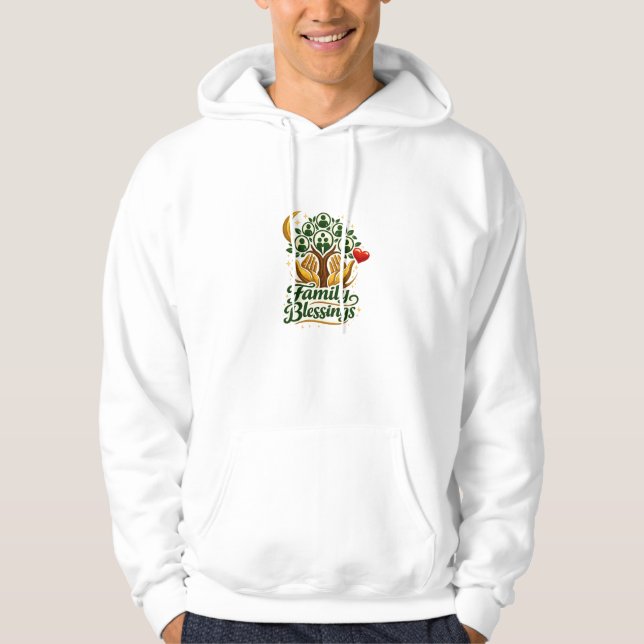 Veste À Capuche Arbre de bénédictions familiales – Conception d'am (Devant)