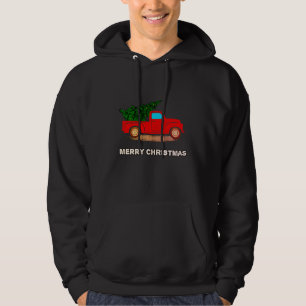 Veste À Capuche Arbre de Camion Rouge Noël Pour Vacances D'Hiver