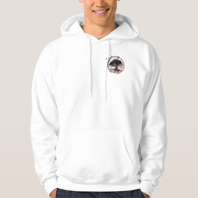 Veste À Capuche Arbre de déesse dans chaque direction sur rose (Devant)