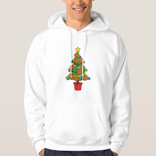Veste À Capuche Arbre de Noël de basket-ball (Devant)