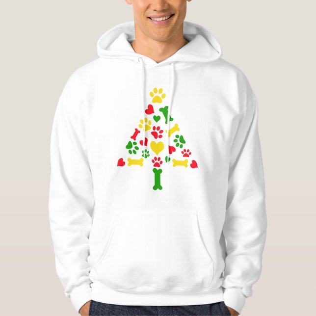 Veste À Capuche Arbre de Noël de chien (Devant)