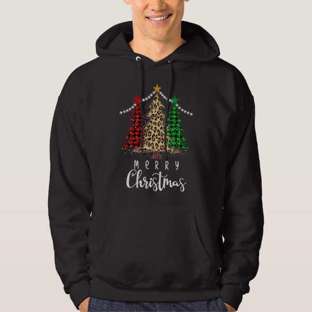 Veste À Capuche Arbre de Noël Léopard Buffle Plaid Xmas Tree Lien (Devant)