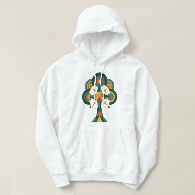 Veste À Capuche Arbre de vie mandala moderne géométrique (Design devant)