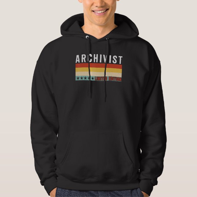 Veste À Capuche Archiviste Titre du travail Profession Travailleur (Devant)