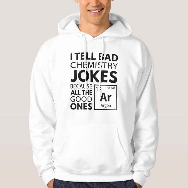 Veste À Capuche Argon, blagues sur la chimie (Devant)