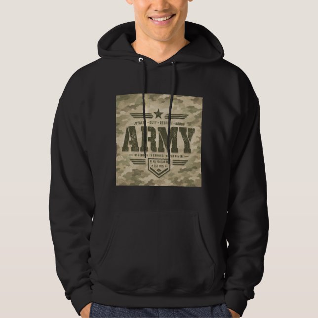 VESTE À CAPUCHE ARMÉE FORTE (Devant)