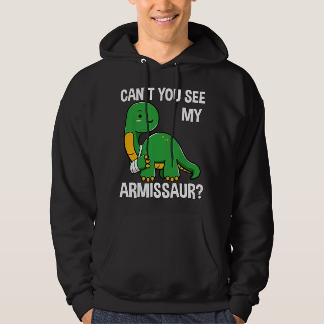 Veste À Capuche Armissaur Os Cassés Bras Blessure Dinosaure Récupé (Devant)