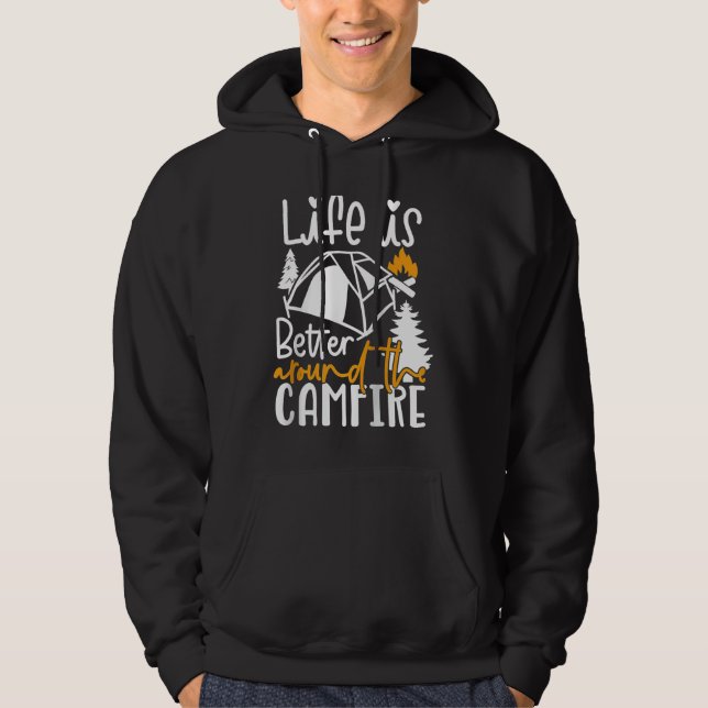 Veste À Capuche Around The Campfire Camping Nature Outdoor Raglan  (Devant)