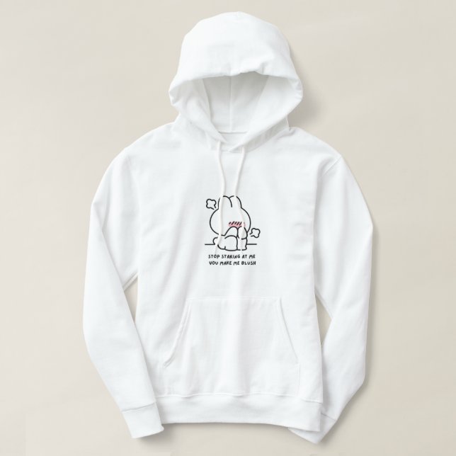Veste À Capuche Arrête de me dévisager, tu me fais rougir T shirt (Design devant)