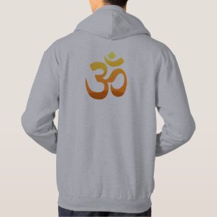 Veste À Capuche Arrière Imprimer Yoga Om Mantra Symbole Mens