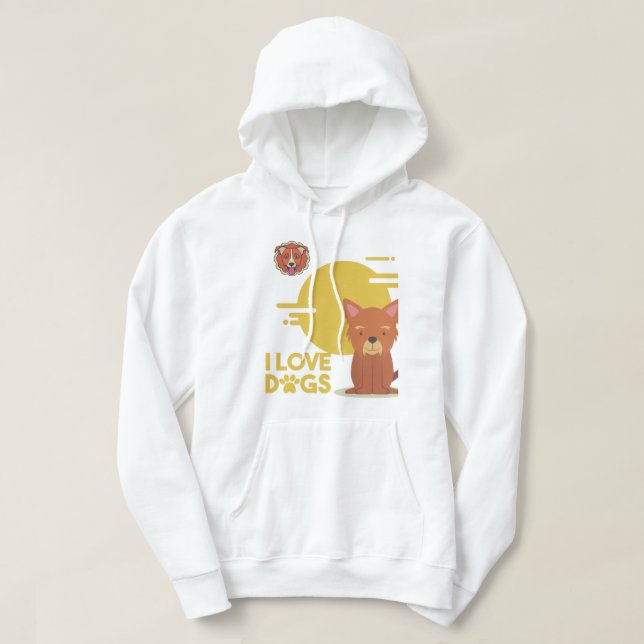 Veste À Capuche Art Amoureux des chiens (Design devant)