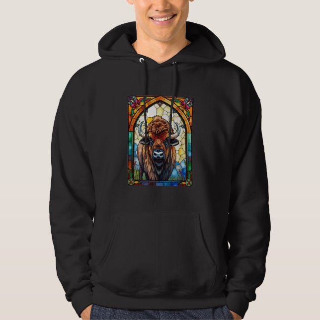 Veste À Capuche Art de la nature animale bison buffle gras Bold  (Devant)